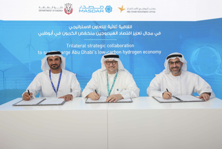COP28..تعاون استراتيجي بين دائرة الطاقة ومكتب أبوظبي للاستثمار و”مصدر” لتعزيز اقتصاد الهيدروجين